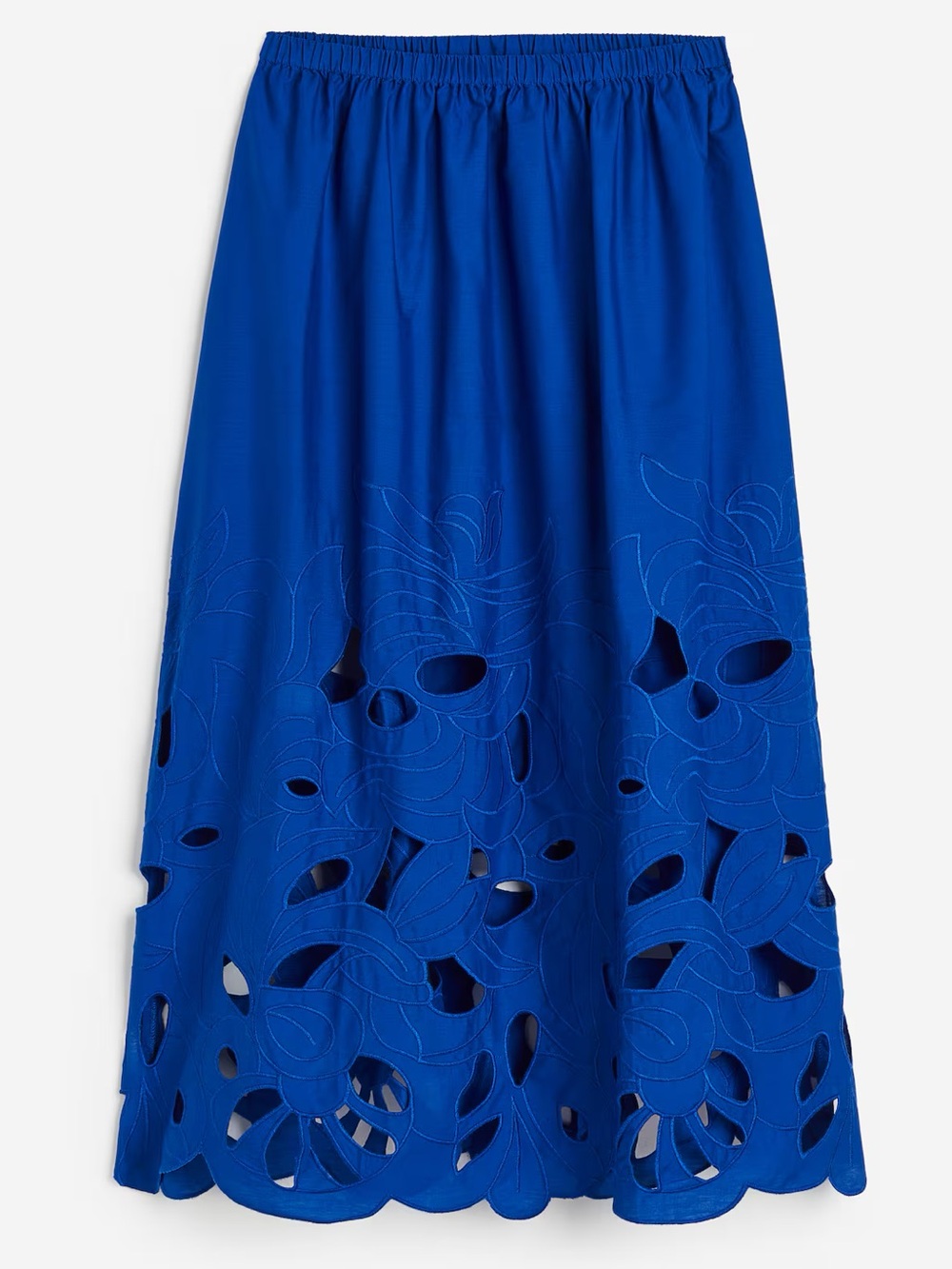 H&M Embroidered Midi Skirt
